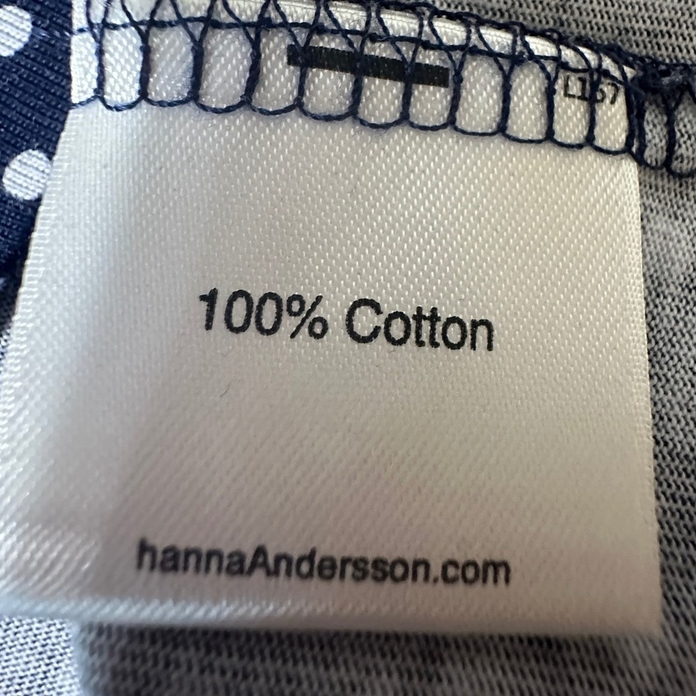 Hanna Andersson Polka Dot Top Kids Navy Blue Lace‎ Ruffle Nautical 160/14 - Picture 5 of 6